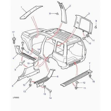 Land rover ecrou d'arret Discovery 1, 2,  Freelander 1 et Range P38 (DRC5582)