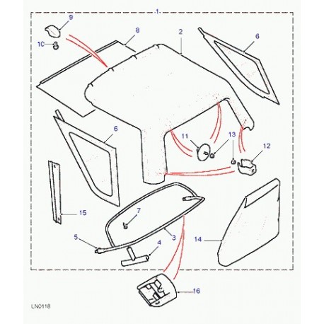 Land rover fixation garnissage de toit Freelander 1 (DSY100620PMD)