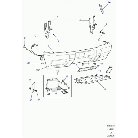 Land rover garde Discovery 2 (DXC100210)