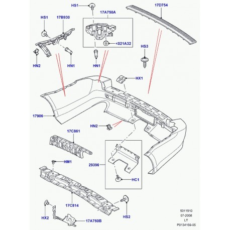 Land rover renfort fixation pare-choc arriiere gaucheRange Sport (DXF500021)