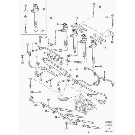 Land rover agrafe tuyau flexible Defender 90, 110, 130 (DYC500170)