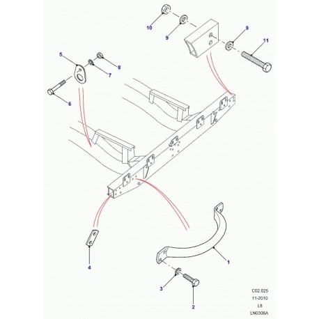 Land rover boulon Defender 90, 110, 130 et Discovery 2 (DYG000040)