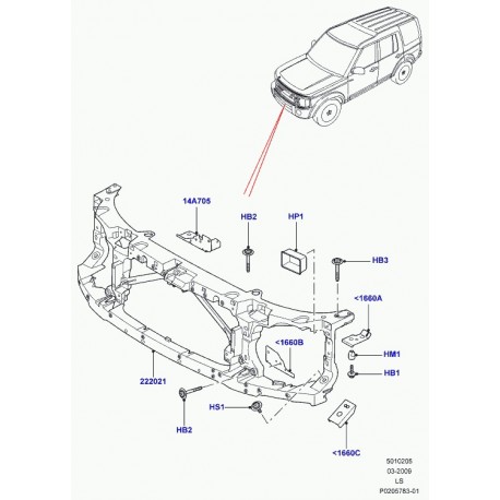 Land rover boulon Discovery 3 (DYG500010)