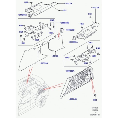 Land rover ecrou borgne Discovery 3, Range L322, L405, Sport (DYH000140)