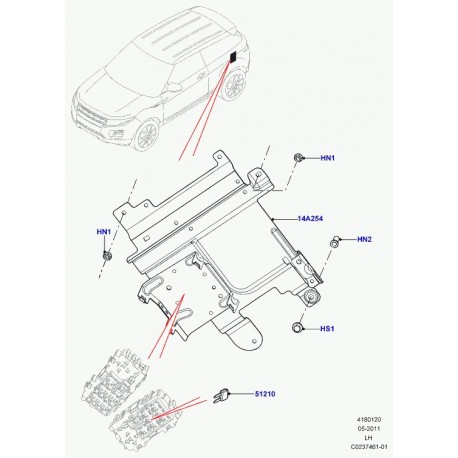 Land rover ecrou Discovery 3, Evoque, Range Sport (DYH500010)