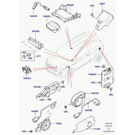 Land rover ecrou a collet Evoque et Range L322,  L405 (DYH500190)