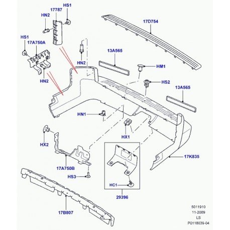 Land rover vis Discovery 3 (DYP500030)