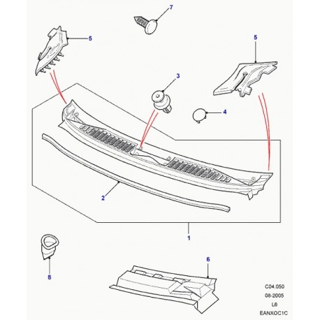 Land rover rivet de plastique Freelander 1 (DYQ000010)