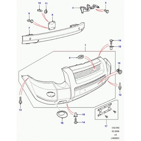 Land rover douille de bouton pression Freelander 1 (DYR100260)