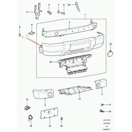 Land rover semelle butee Discovery 2 (DZL100160)