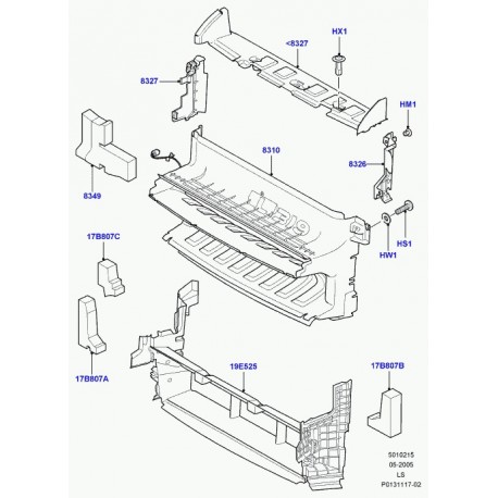 Land rover caoutchouc-deflecteur de radiateur Discovery 3, Range Sport (DZL500011)