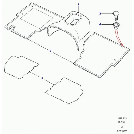 Land rover tapis moquette gauche Defendertd4 (EAD500440PVJ)