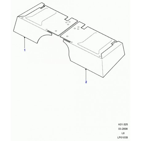 Land rover moquette laterale droite Defender 90, 110, 130 (EAD500580PVJ)