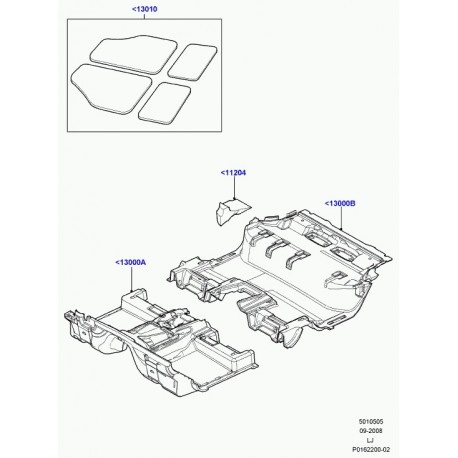 Land rover tapis de plancher Range L322 (EAH500490PBK)