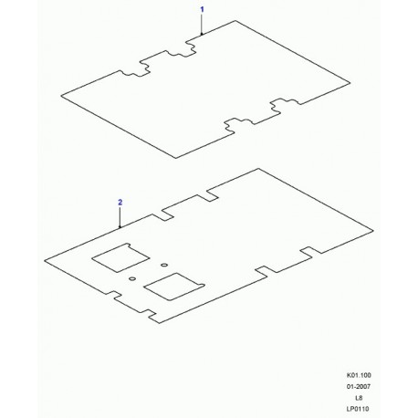 Land rover tapis caoutchouc Defender 90, 110, 130 (EAH500540)