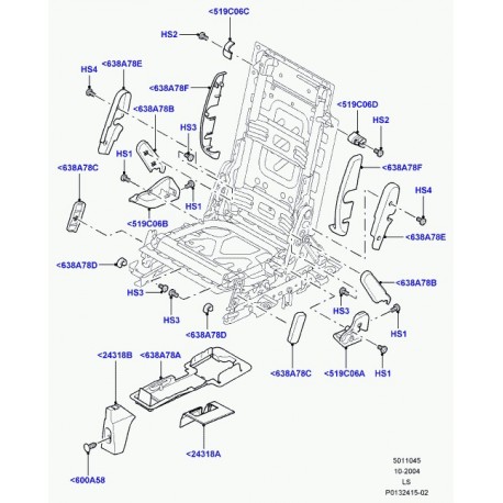 Land rover moulure jupe de siege Discovery 3 (EAM500031PVJ)