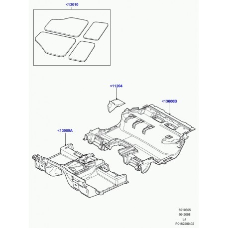 Land rover remplissage plancher arrière Range L322 (EAZ000031)