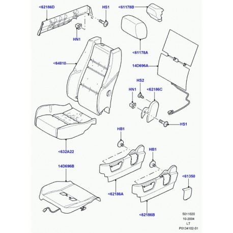 Land rover revetement coussin de siege Range Sport (EBV500022LUP)