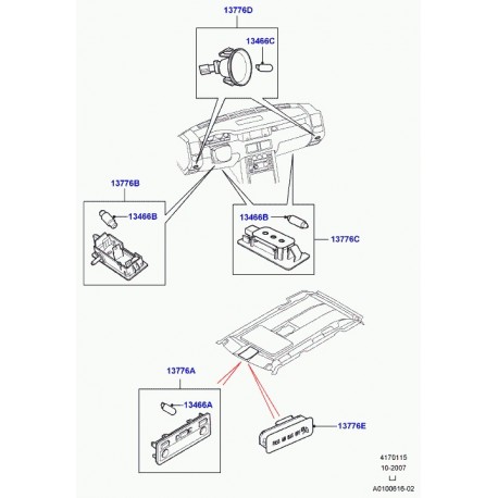 Land rover plafonnier Range L322 (EDH500030)