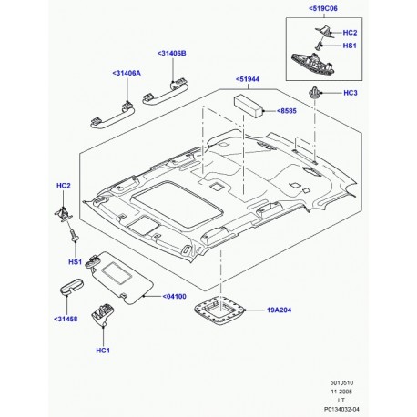 Land rover pare-soleil interieur Range Sport (EDQ500752NUG)