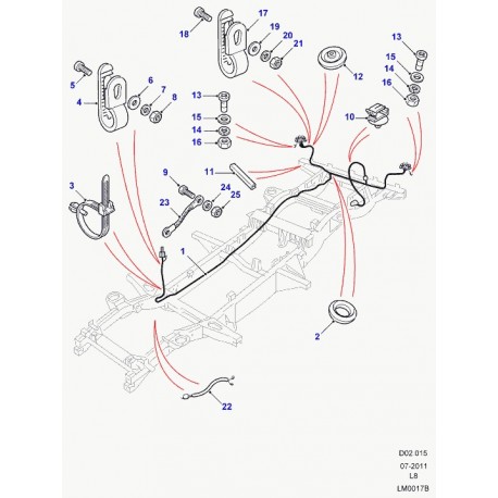 Land rover garniture Defender 90, 110, 130, Discovery 3, Freelander 1, Range L322, Sport (EDV500210)