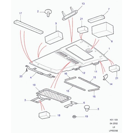 Land rover rembourrage mousse Freelander 1 (EEK100240)