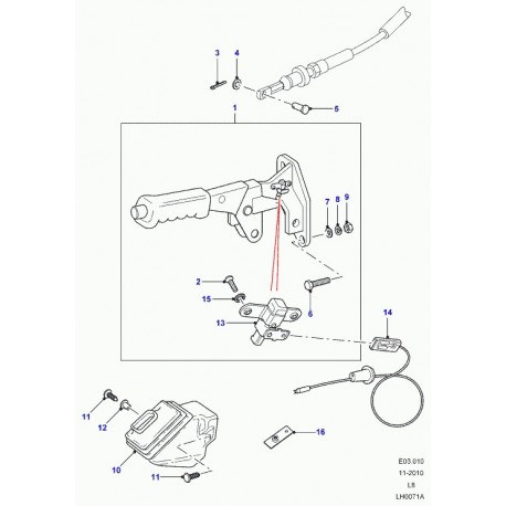 Land rover interrupteur lampe t. frein main Defender 90, 110, 130 (EEP191L)