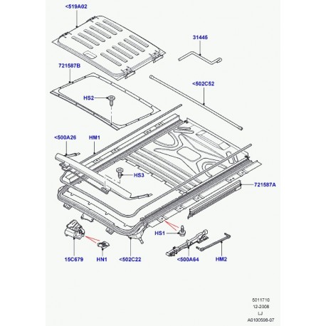 Land rover cadre ouverture toit ouvrant Range L322 (EFP000050)