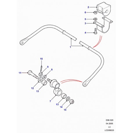 Land rover bague bras support barre stabilisatrice Defender 90 (EGP1889)