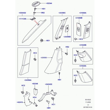 Land rover support garnissage Range L322 (EIB000010)