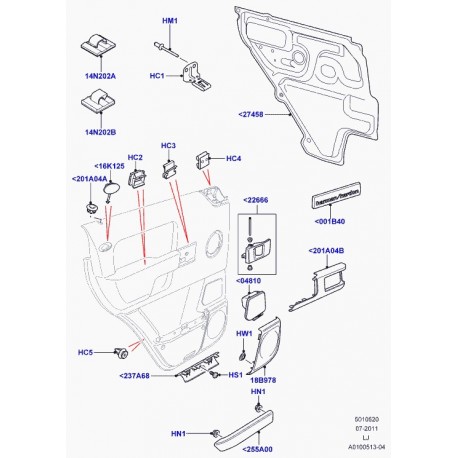 Land rover applique garnissage de porte Range L322 (EIP000021AUL)