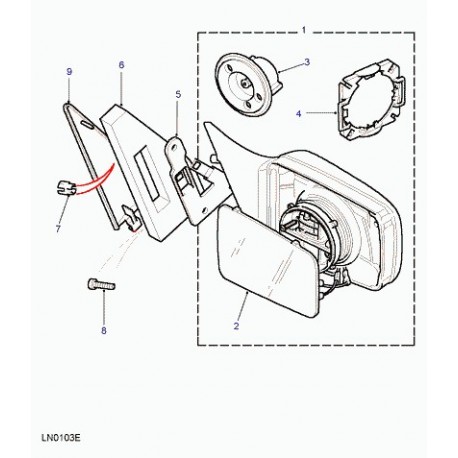 Land rover couverture boitier de retroviseur Discovery 2 (EIU100070PMA)