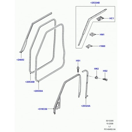 Land rover garniture porte Range L322 (EJN500150PUY)