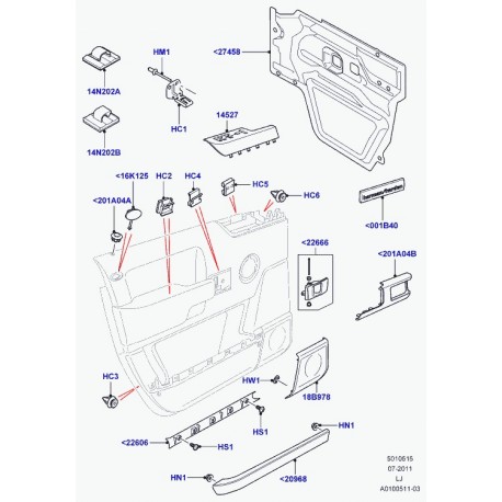 Land rover couverture haut-parleur Range L322 (EJW000060LUP)