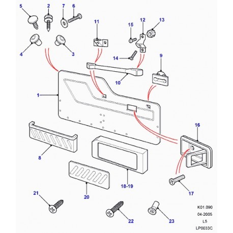 Land rover embase serrure de porte Discovery 2 (EKC100350LNF)