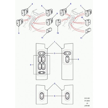 Land rover boitier interrupteur Freelander 1 (ELH500060PUY)