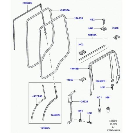 Land rover garniture Range L322 (ELU000061PUY)