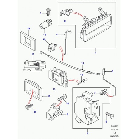 Land rover biellette liaison commande serrure porte Freelander 1 (ELZ500021PUY)