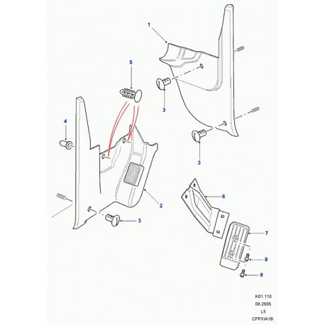 Land rover garnissage montant a Discovery 2 (EMC101600PUY)