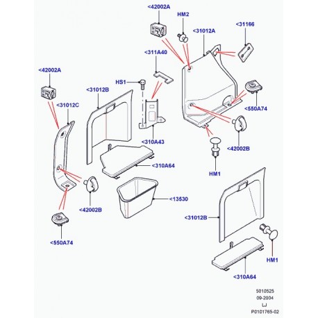 Land rover panneau garnis. lat.-comp. charg. Range L322 (EMS000121LUP)