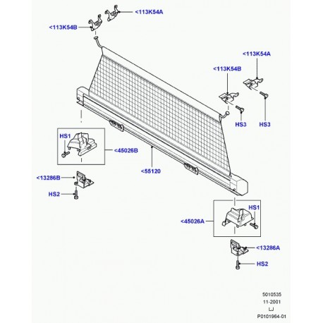 Land rover equerre fixation garnissage lat Range L322 (EPX000102PVA)