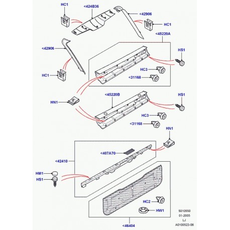 Land rover garniture Range L322 (EQT000112NUG)