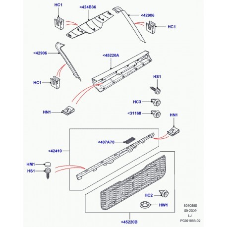 Land rover garnissage hayon Range L322 (EQT000144PVA)