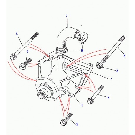 Land rover tuyau flexible collect. pompe eau Discovery 1 (ERR1361)