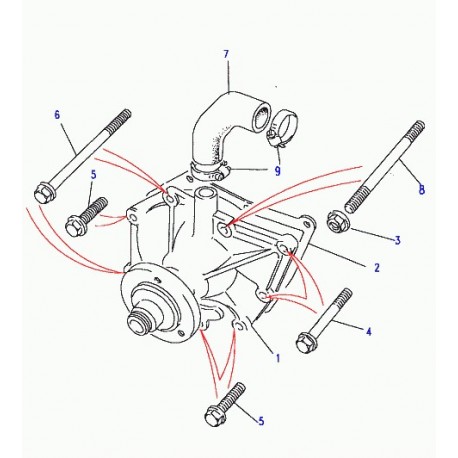 Land rover tuyau flexible collect. pompe eau Discovery 1 (ERR1361)