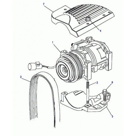 Land rover courroie de climatisation Defender 90, 110, 130, Discovery 1, Range Classic (ERR2215)