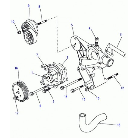 Land rover joint de pompe à eau Defender 90, 110, 130, Discovery 1, Range Classic (ERR3284)