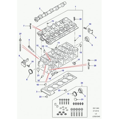 Land rover vis de fixation de culasse Defender 90, 110, 130 et Discovery 2 (ERR5384)