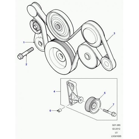 Land rover support poulie de renvoi Defender 90, 110, 130 et Discovery 2 (ERR6949)