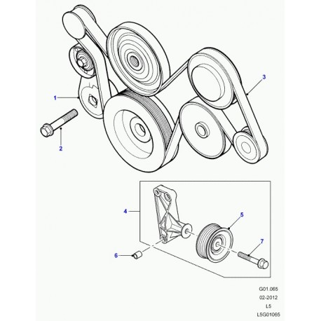 Land rover support poulie de renvoi Defender 90, 110, 130 et Discovery 2 (ERR6949)